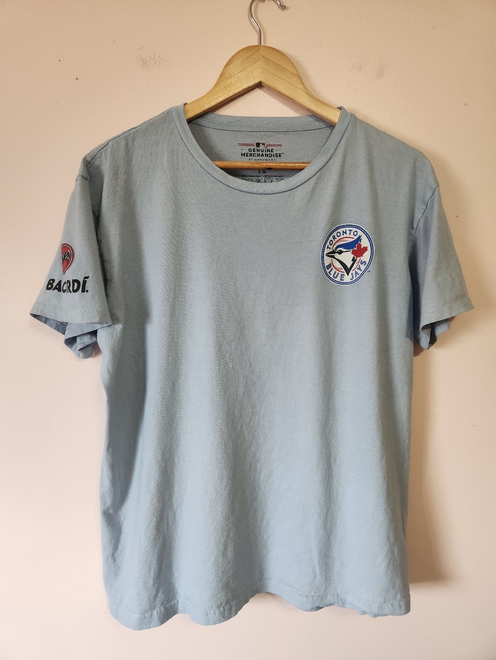 Toronto Blue Jays x Bacardi Vintage Promotional Vintage Blue T-shirt "Bash" Sz L
